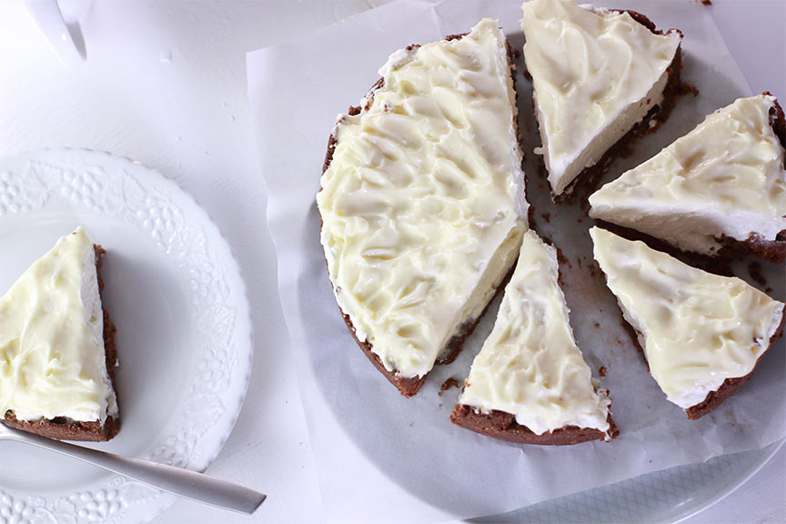 torta fredda al mascarpone e cioccolato bianco