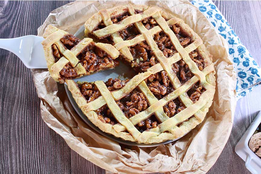 crostata noci e caramello