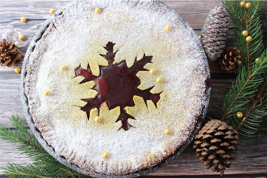 crostata al cioccolato bianco e confettura di lamponi